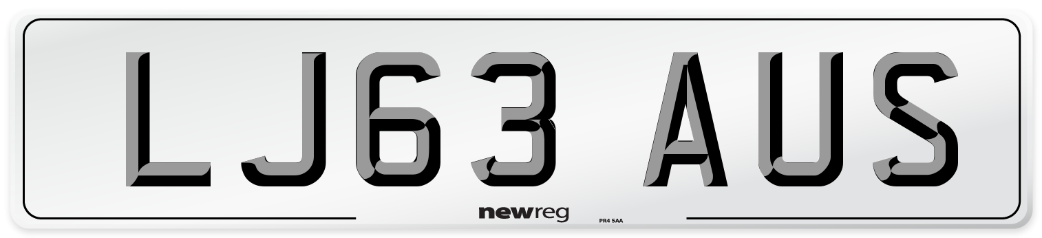 LJ63 AUS Number Plate from New Reg